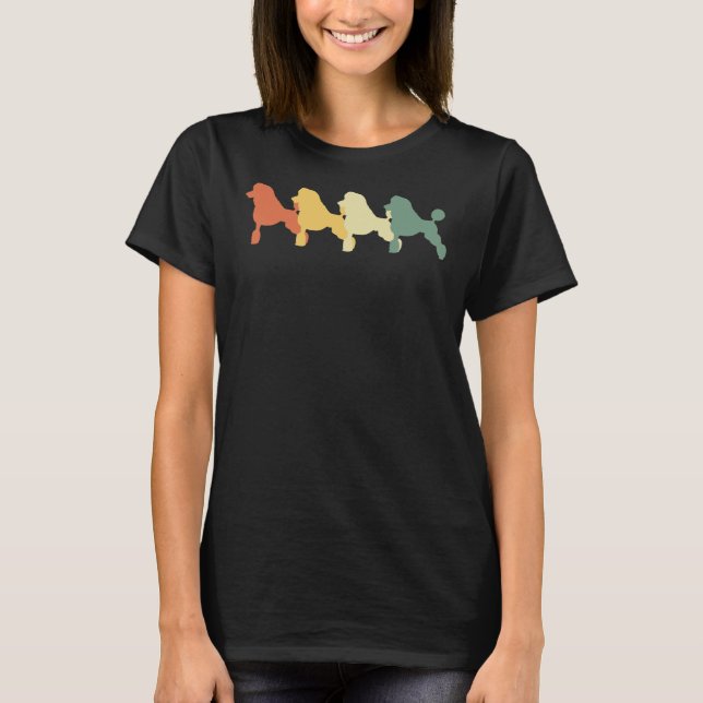 Pudel Vintage Retro Gift T Shirt (Framsida)