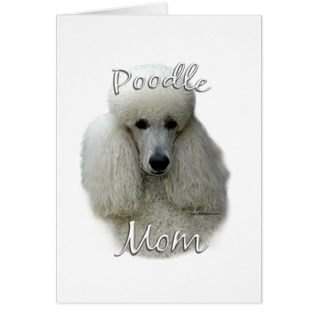Pudel (vit) Mamma 2 Hälsningskort (Framsidan)