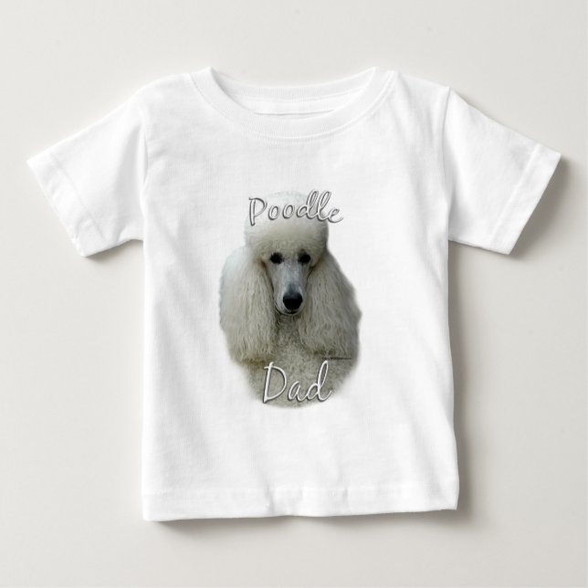 Pudel (vit) Pappa 2 Tee Shirt (Framsida)