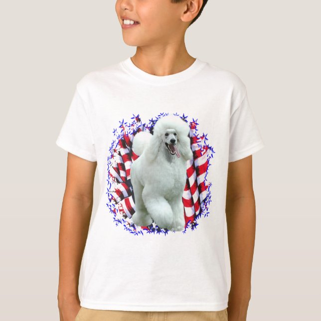 Pudel (vit) Patriot T-shirt (Framsida)