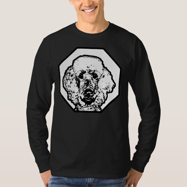 Pudel Wearing Glass Smart Intellectual Hund Bree T Shirt (Framsida)