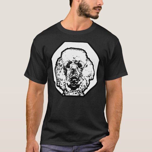 Pudel Wearing Glass Smart Intellectual Hund Bree T Shirt (Framsida)