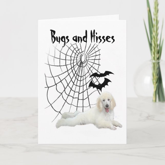 Pudel White Halloween-hälsningskort Kort (Framsida)