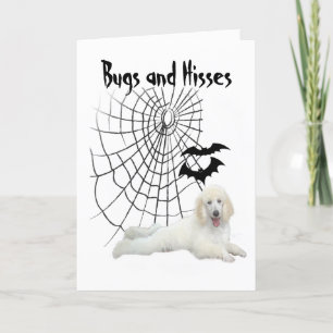 Pudel White Halloween-hälsningskort Kort