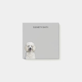 Pudel White Standard Hund Post-it Block