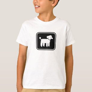 Pudelgrafik (vit på svart) t shirt