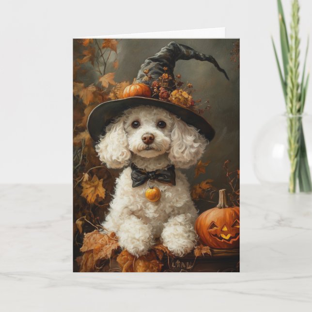 Pudelhäxa Halloween Helgkort (Framsida)