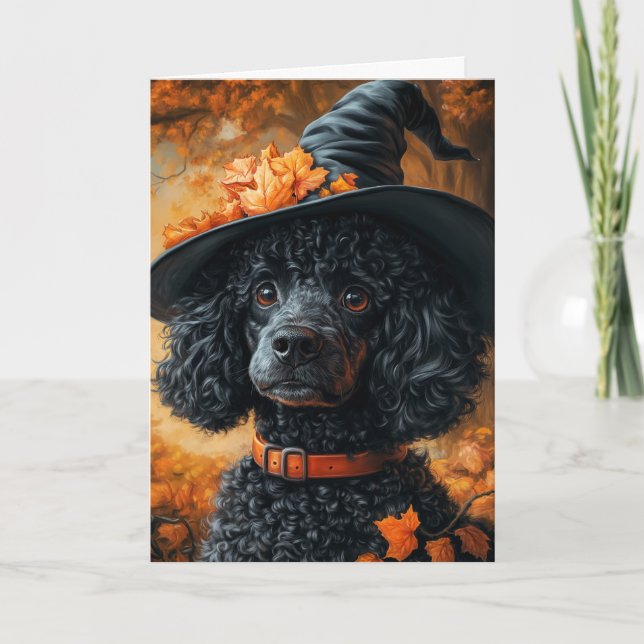 Pudelhäxa Halloween Helgkort (Framsida)