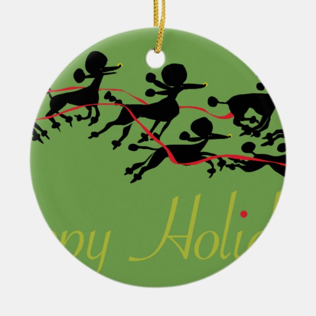 Pudelhelgdagkort Julgransprydnad Keramik (Framsidan)