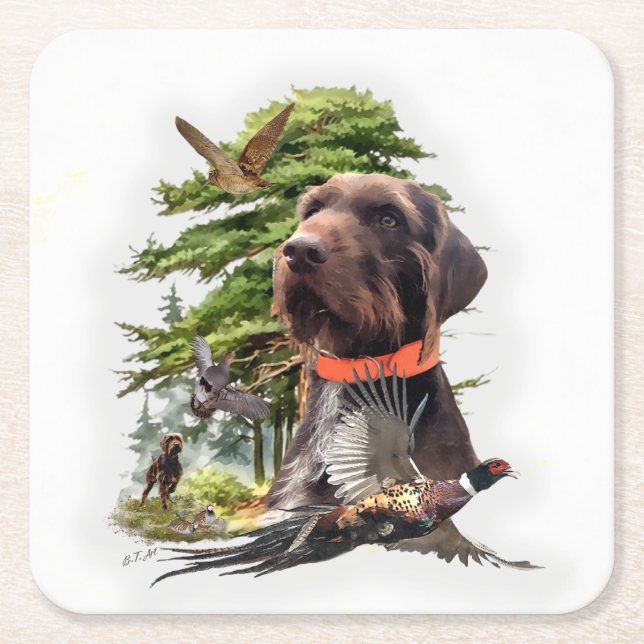 Pudelpekare Underlägg Papper Kvadrat (Framsidan)