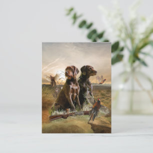 Pudelpointers, Jaktande fasan Vykort