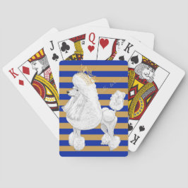 Pudeluppförande som leker kort kortlek