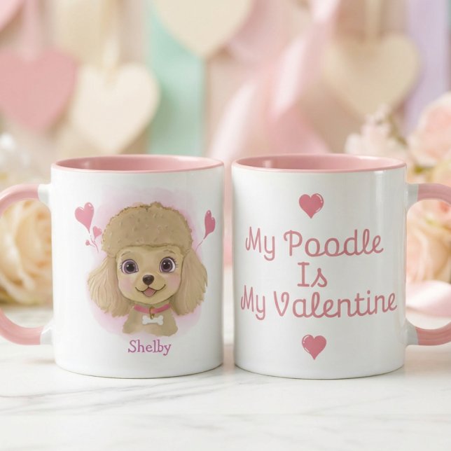 Pudelvalentinsmug | Personlig present till hundäls Mugg (Skapare uppladdad)