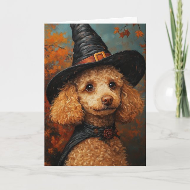 Pudelvalp Halloween Helgkort (Framsida)