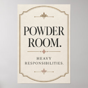 Puderrum Tunga Ansvar Rolig Badrum Poster