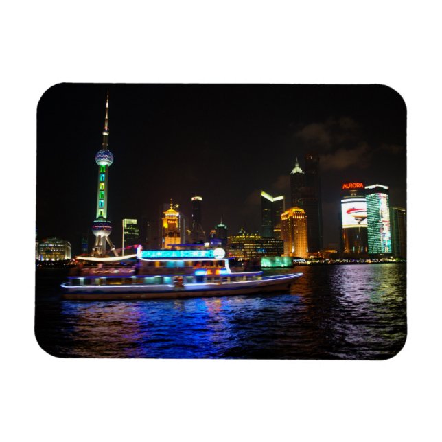 Pudong Night Skyline Magnet (Horisontell)