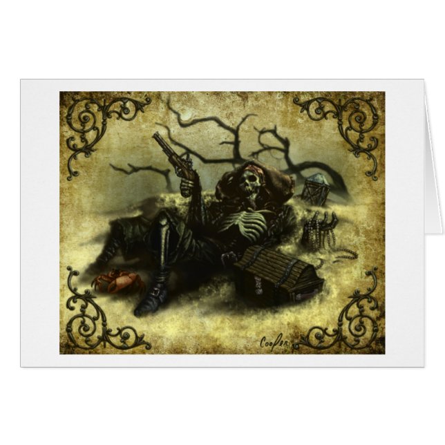 "Pudra & ben" (tomma inre) Hälsningskort (Framsidan Horizontal)