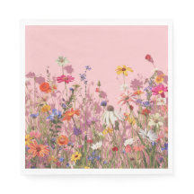 Pudra Rosa Bakgrund med vilda blommor
