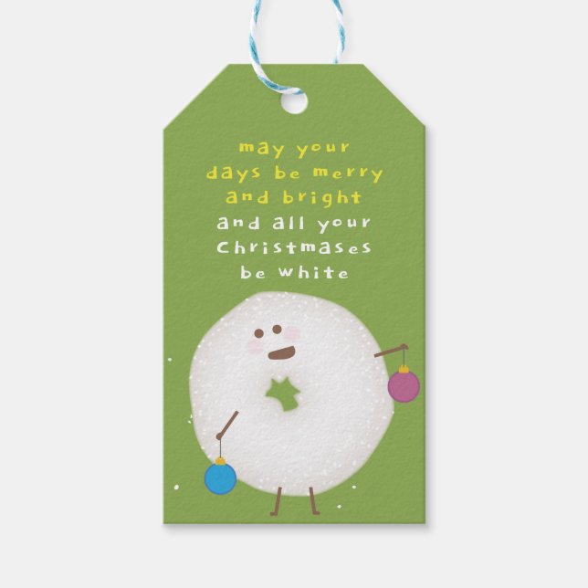 Pudrad socker-munk jul  presentetikett (Framsidan)