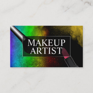 Pudrar den färgrika regnbågen för Makeupkonstnären Visitkort