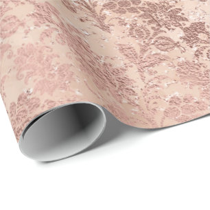 Pudrar den guld- blommigten för rodna rosa ros presentpapper