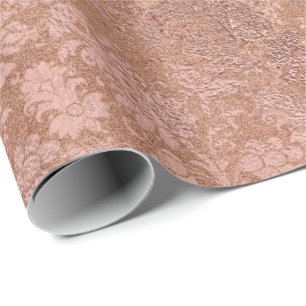 Pudrar den guld- blommigten för rodna rosa ros presentpapper
