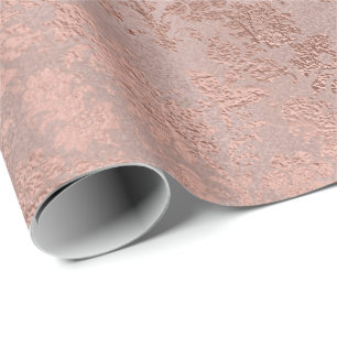 Pudrar den guld- blommigten för rodna rosa ros presentpapper