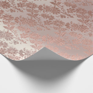 Pudrar den guld- blommigten för rodna rosa ros presentpapper