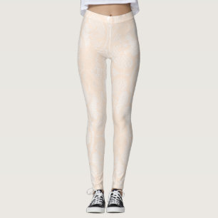 Pudrar pastellfärgat blom- delikat för persika leggings