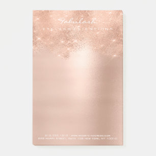 Pudrar Sparkly rosa rosguld för glitter vitGlam Post-it Block