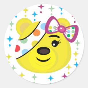 Pudsey björn runt klistermärke