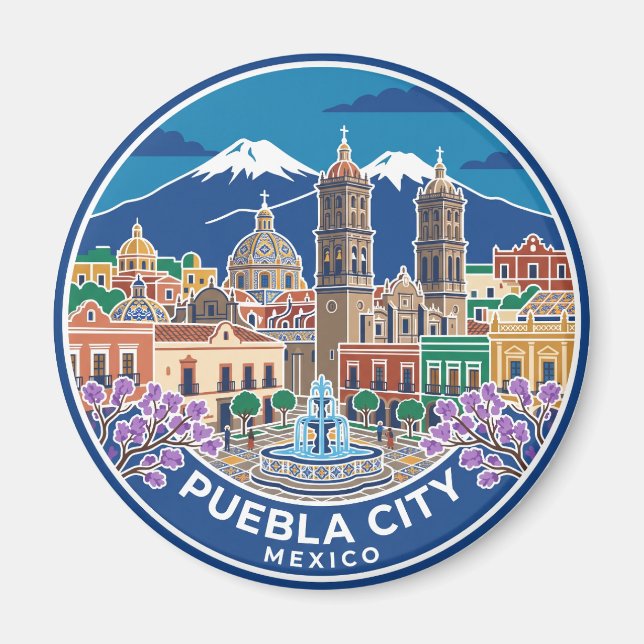Puebla City Mexiko Magnet (Framsidan)