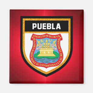Puebla flagga magnet