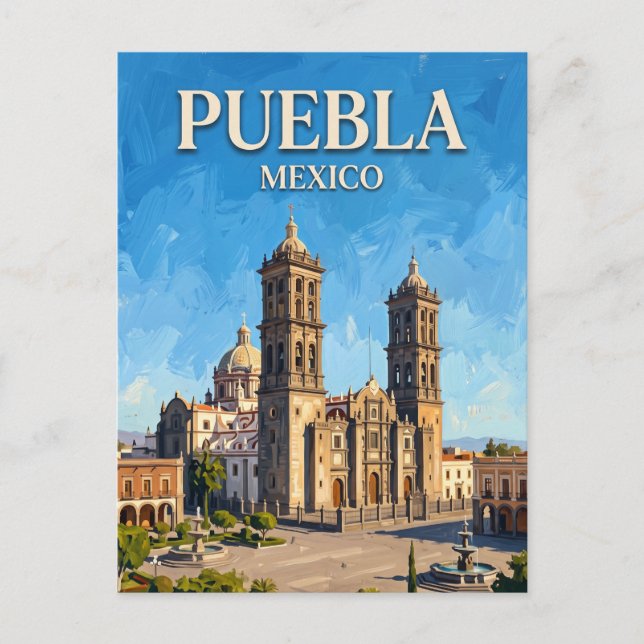 Puebla-katedralen Mexiko Vykort (Framsida)