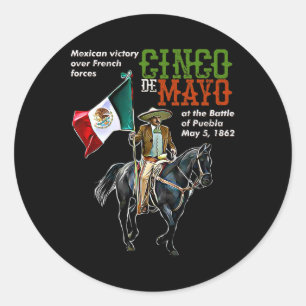 Puebla maj 5 mexikanska Cinco de Mayo Runt Klistermärke