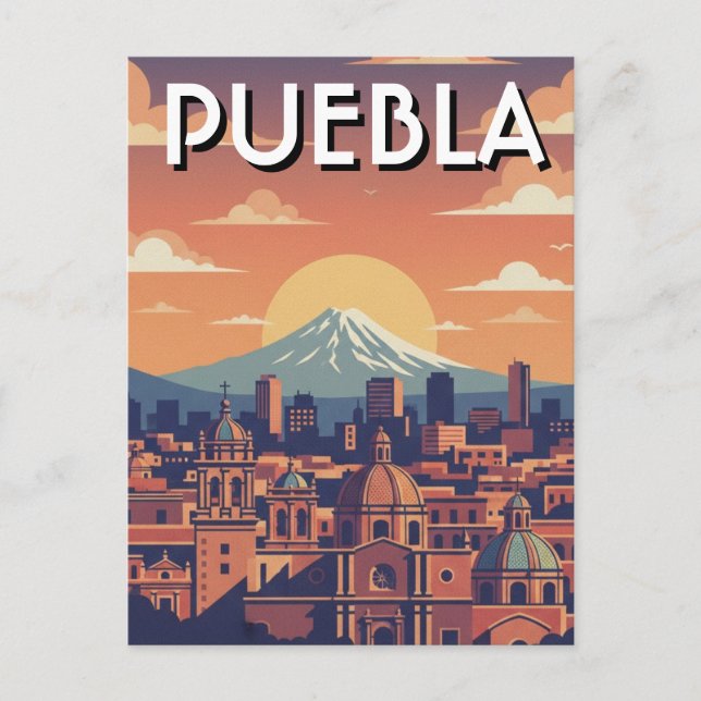 Puebla Mexico Resor Vykort (Framsida)
