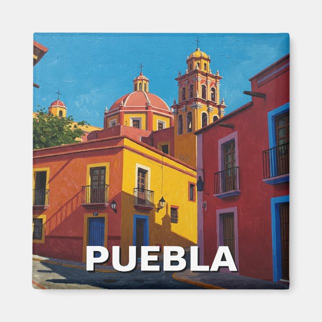 Puebla Mexico Travel Magnet (Framsidan)