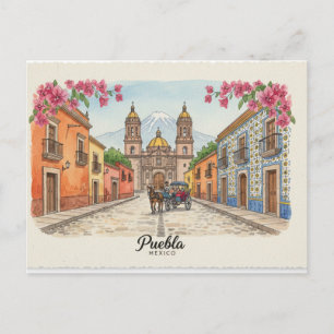 Puebla Mexico, vykort