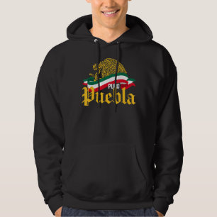 Puebla Mexiko Puro Puebla Gult Eagle Flagga Hoodie