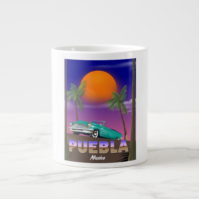 Puebla Mexiko, semestern resa affisch Jumbo Mugg (Framsidan)
