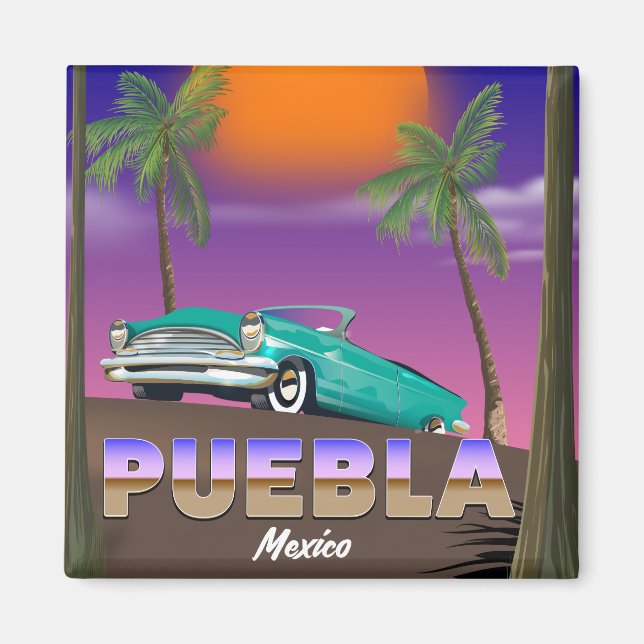 Puebla Mexiko, semestervecka affisch Magnet (Framsidan)