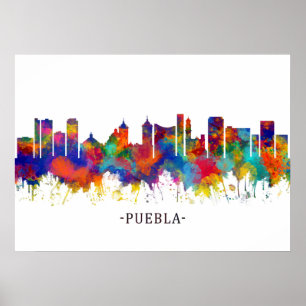 Puebla Mexiko Skyline Poster