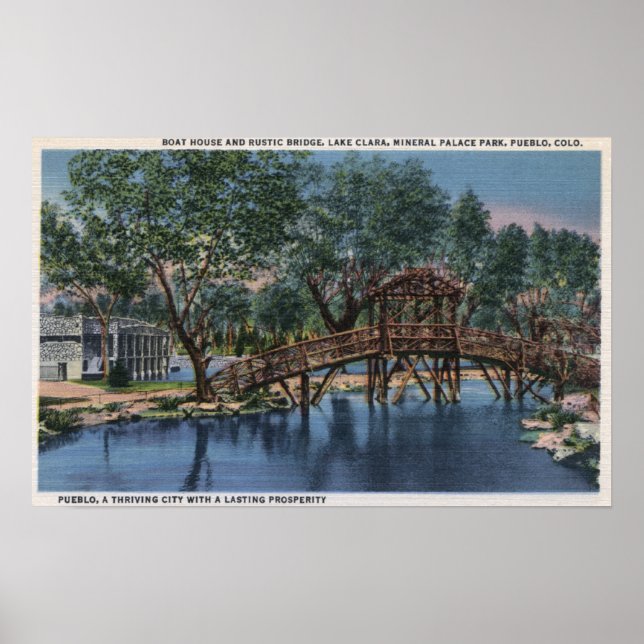 Pueblo, Colorado - Boat House & Rustic Poster (Framsidan)