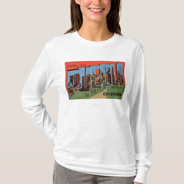 Pueblo Colorado - stora brevplatser Tee (Framsida)