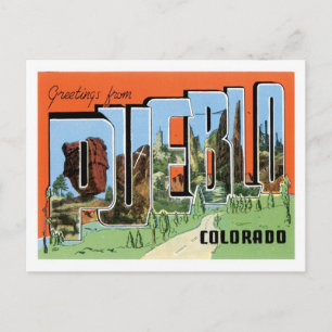 Pueblo Colorado Travel America City Vykort