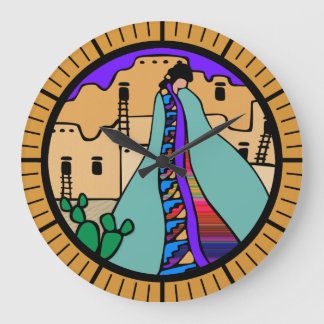 Pueblo Native American Southwest Design Stor Klocka