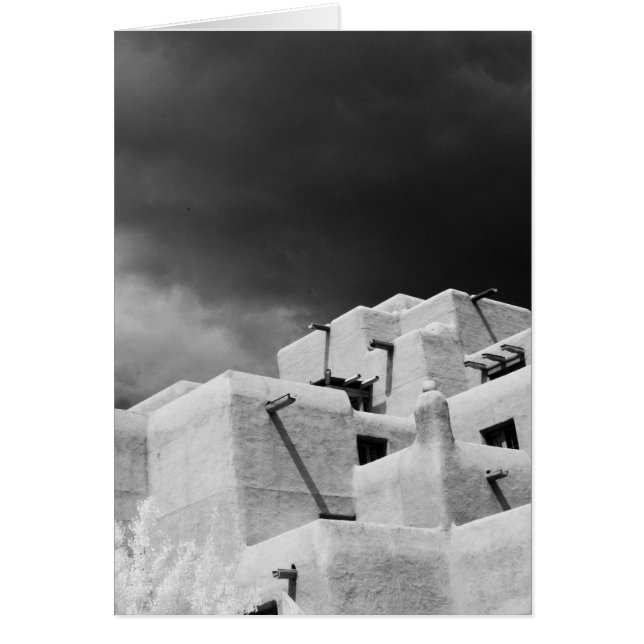 Pueblo stil adobe-inn på Loretto, Santa Fe, New 2 Hälsningskort (Framsidan)