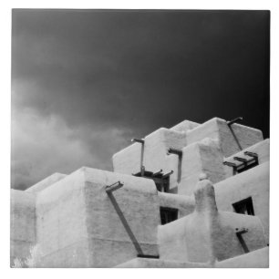 Pueblo stil adobe Inn på Loretto, Santa Fe, New 2 Kakelplatta