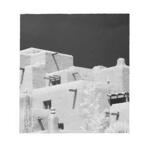 Pueblo stil adobe-inn på Loretto, Santa Fe, New Anteckningsblock