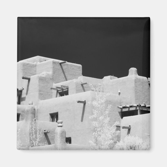 Pueblo stil adobe-inn på Loretto, Santa Fe, New Magnet (Framsidan)
